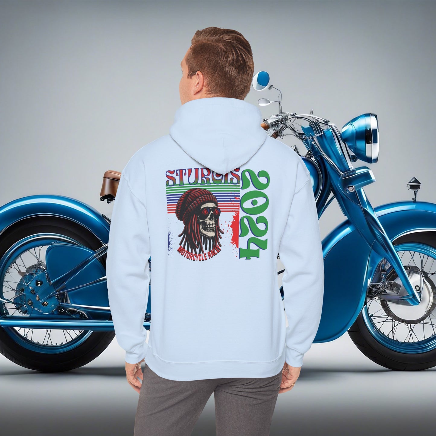 Sturgis 2024 Image front and back - Unisex Heavy Blend™ Hooded Sweatshirt