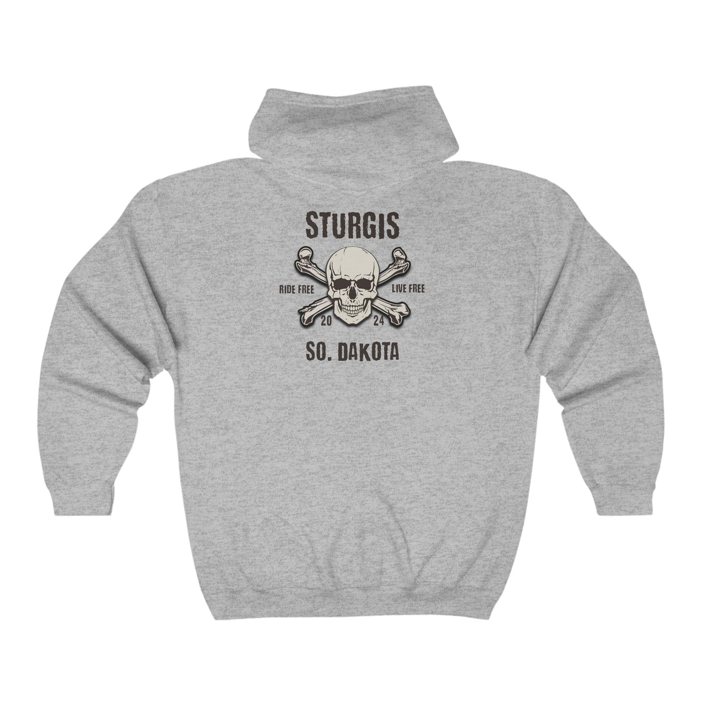 Sturgis 2024 Image front and back - Unisex Heavy Blend™ Full Zip Hooded Sweatshirt