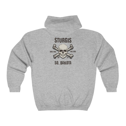 Sturgis 2024 Image front and back - Unisex Heavy Blend™ Full Zip Hooded Sweatshirt