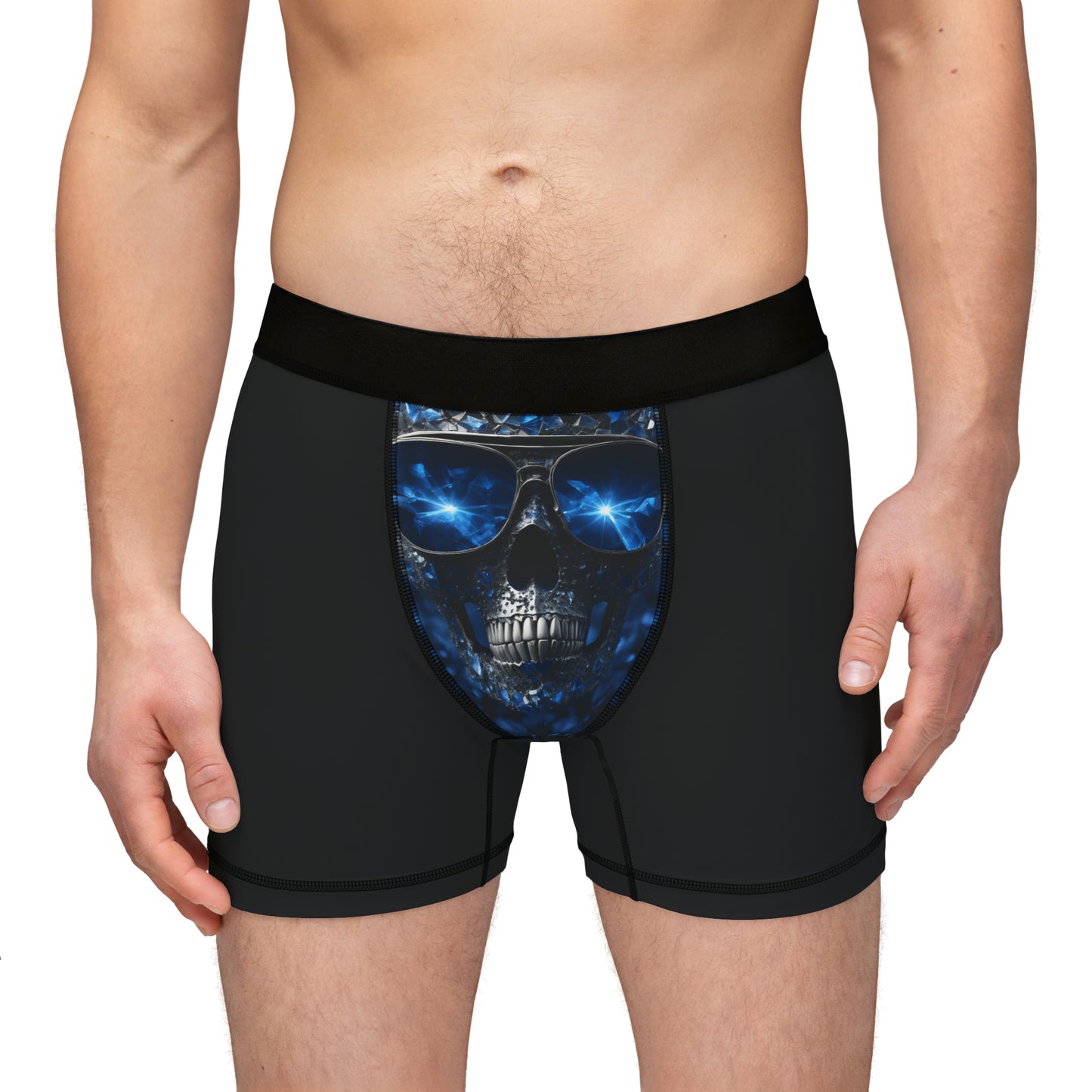 Men's Boxers Blue Skull Black (AOP)