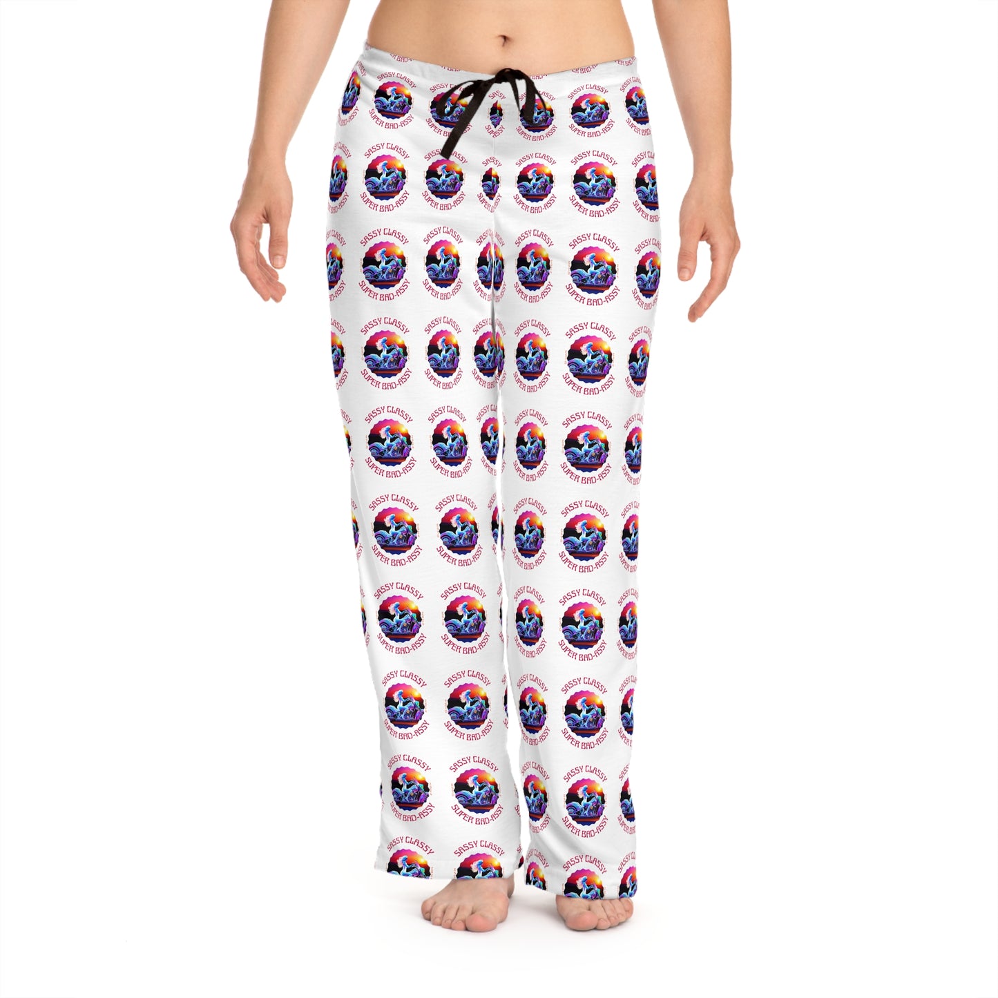 Women's Pajama Pants Sassy White (AOP)