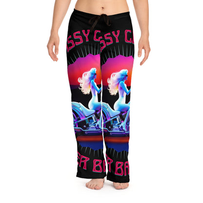 Women's Pajama Pants Biker Girl Black (AOP)