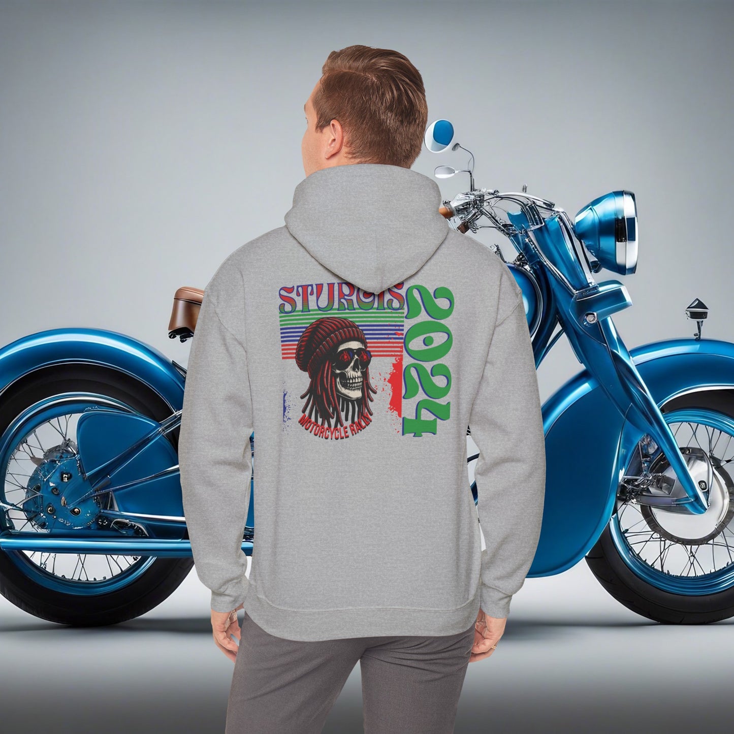 Sturgis 2024 Image front and back - Unisex Heavy Blend™ Hooded Sweatshirt